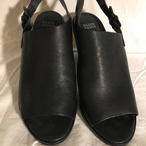 Eileen Fisher Glance Vacchetta Leather Sandal Sz 9 - Picture 1 of 8